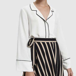 Need Supply Co. Pajama Blouse with Piping Sz Small